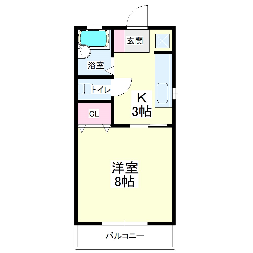 プラザ御前谷 203号室 間取り