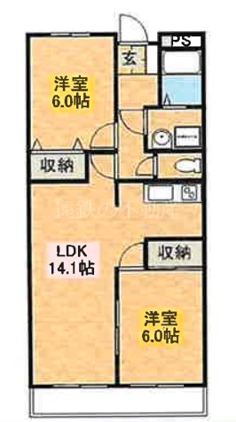 ハイタウンルーブル 211号室 間取り