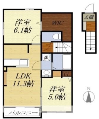 レイテスト カルミア 202号室 間取り