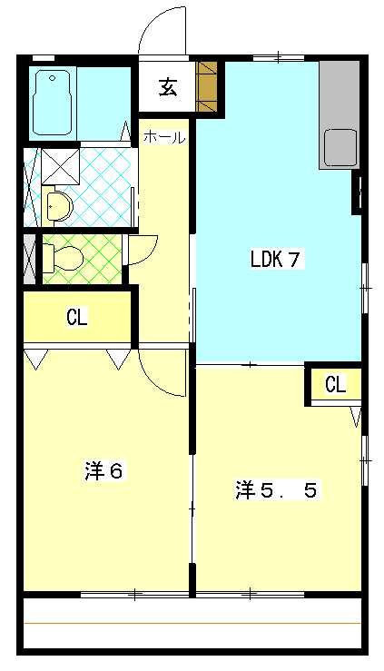 ショコラA  201号室 間取り