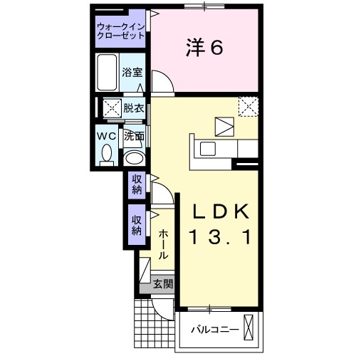 エトゥワル 102号室 間取り