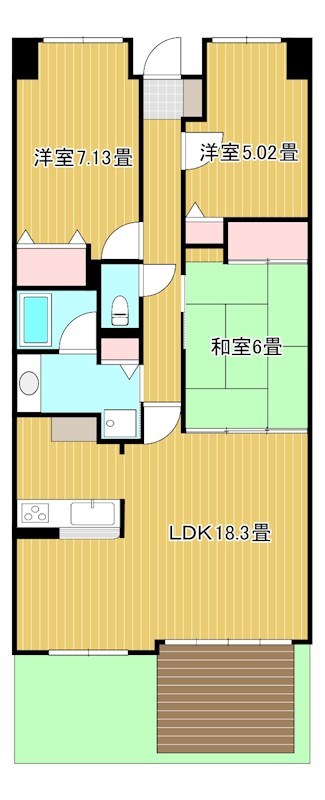 セントラルガーデン西館 102号室 間取り