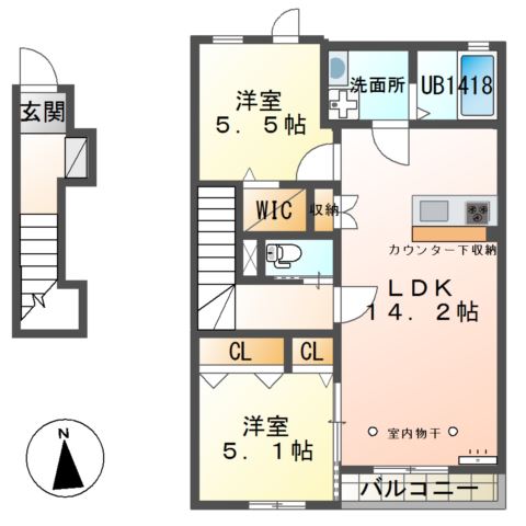 エルバージュ若林 間取り