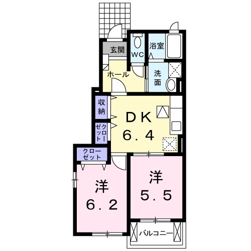 エバーフィールドⅠ 106号室 間取り