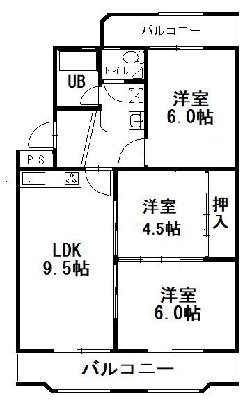 サンライズ竹しま 208号室 間取り