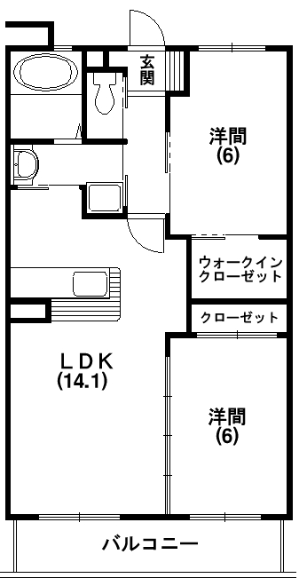 エスポワールミシマF 302号室 間取り