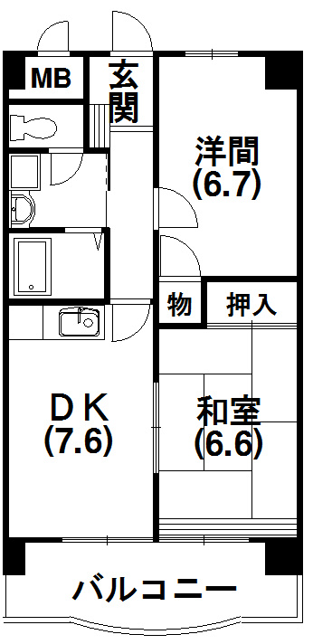 クレールトヨダ 401号室 間取り