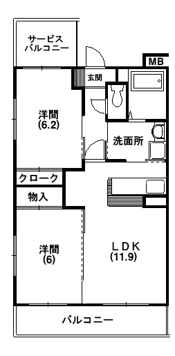 ウエルウエスト 103号室 間取り