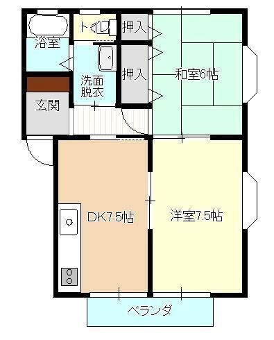 溜屋ハイツⅢ A-3号室 間取り