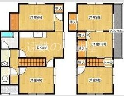 篠ケ瀬町貸家　南 間取り図