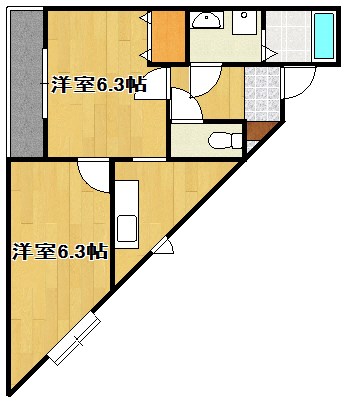 野中第6マンション 間取り図