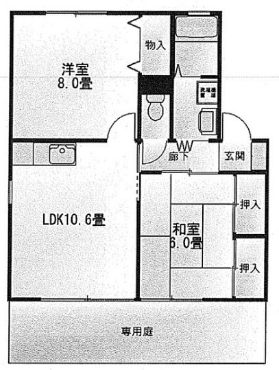 サンハイムⅡ 101号室 間取り