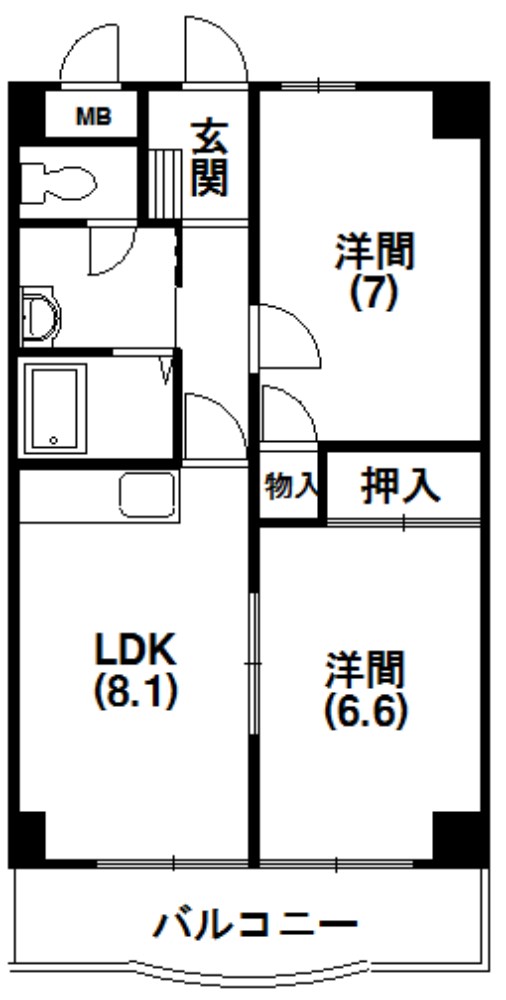 半田山ハイツＡ棟 間取り図