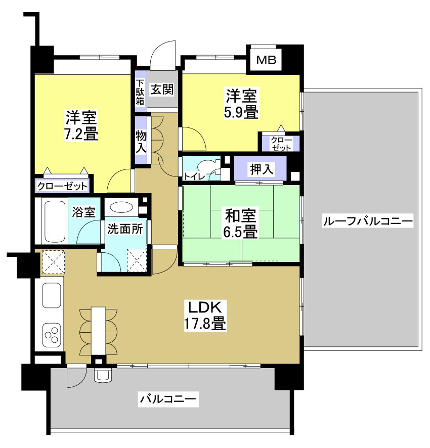 ウィスティリア鴨江(804) 804号室 間取り
