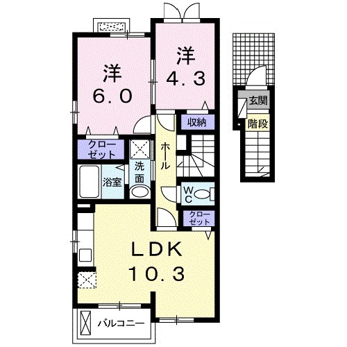 グランリベアＷＨ 間取り図