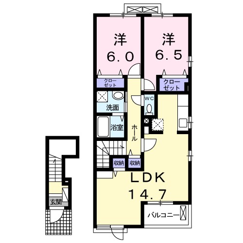 コッティメイＢ 間取り図