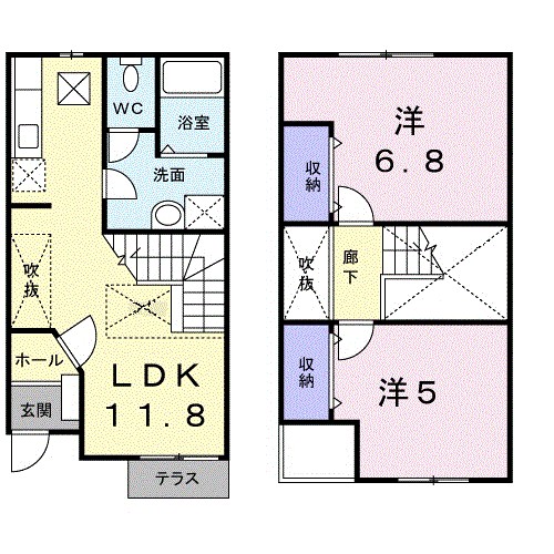 グリーンヒルズ富塚Ｂ 間取り図