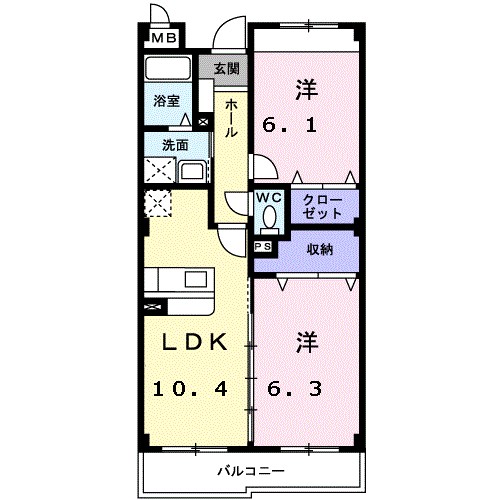 プラシードＢ 間取り図