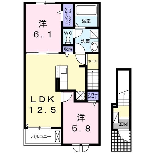 メゾン・ド・エクセレンスⅦ　Ｂ 202号室 間取り