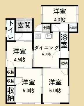 四本松の一軒家 間取り図