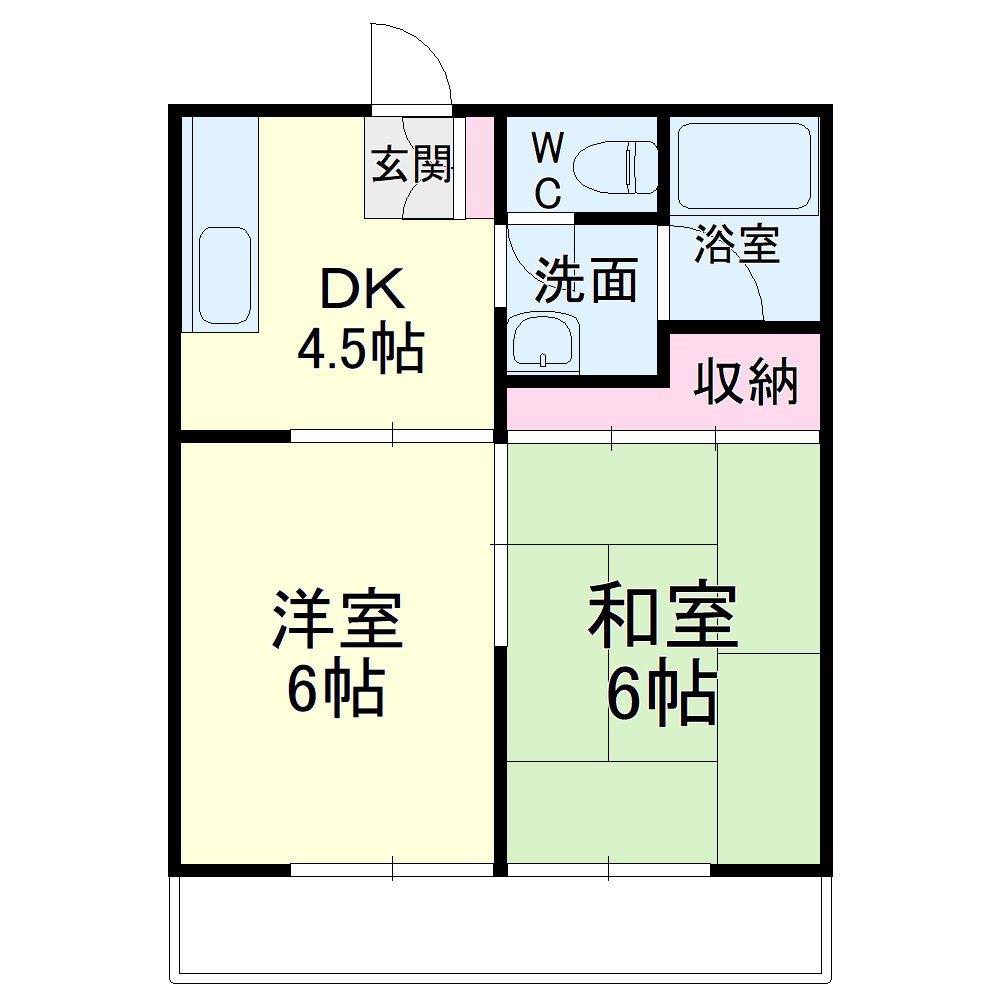 パナハイツ初生B 間取り図