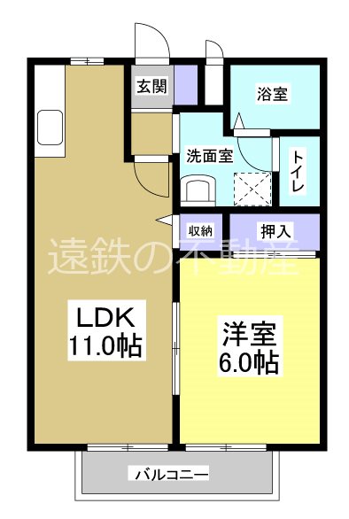 エスポワール久米Ａ 201号室 間取り