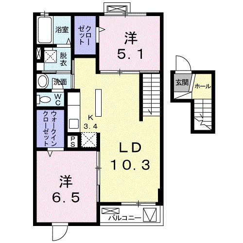 サンリット初生Ⅱ 間取り図