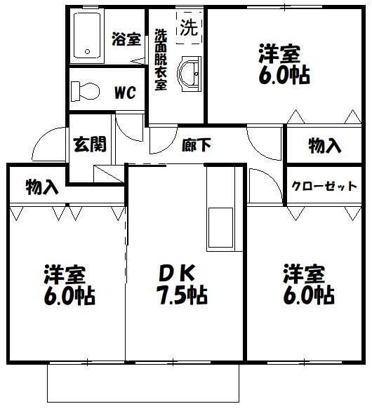エスポワールミシマＢ 間取り