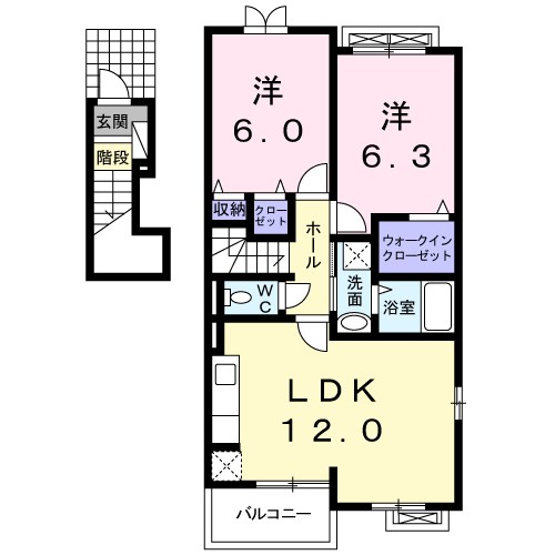 ホワイトルーム寺脇Ａ 間取り図