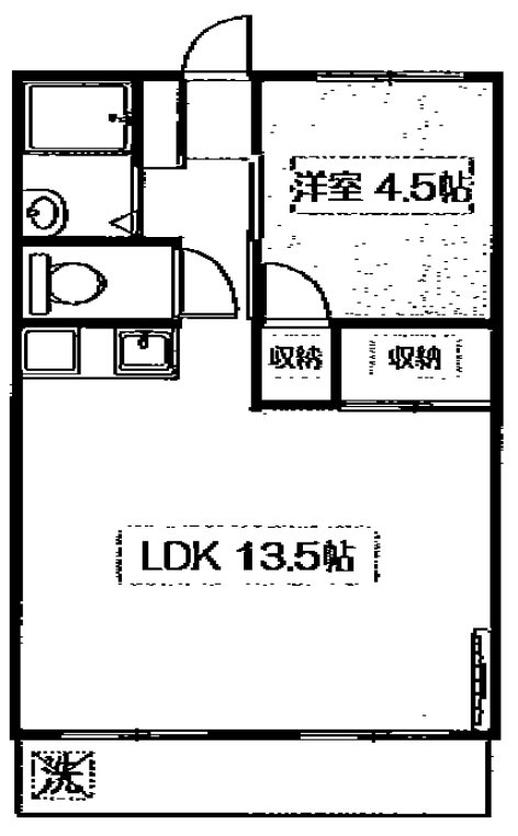 服部ハイツⅢ 間取り図
