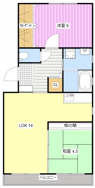 メローネINN 201号室 間取り