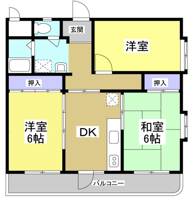 上岡田ビューハイツ 間取り図