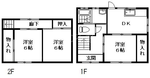 内山貸家  間取り図