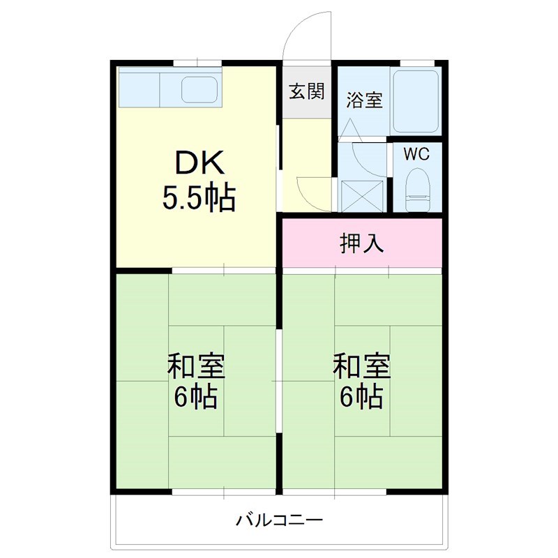 サンハイツタカオカⅡ 間取り図