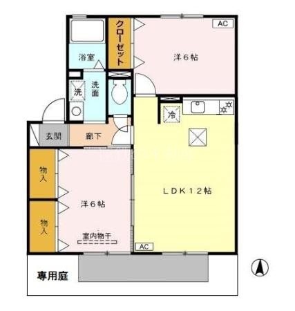 リジェール 102号室 間取り