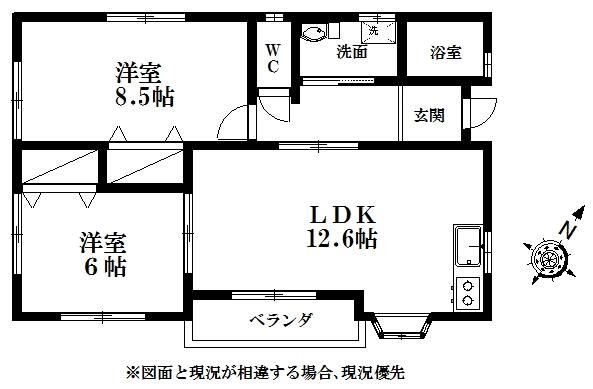 和合町戸建貸家2 間取り図