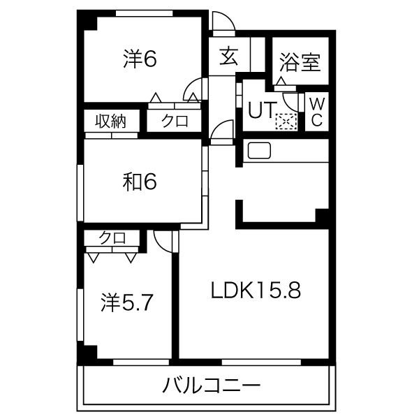 ライフ第5マンション大平台 間取り図