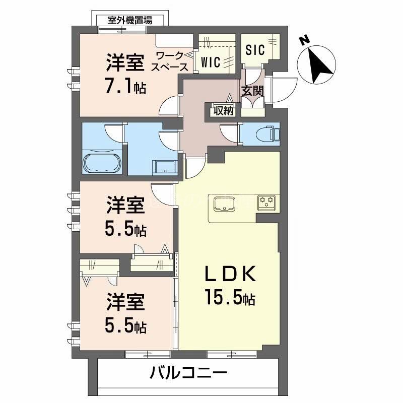 シャーメゾングレイス 201号室 間取り