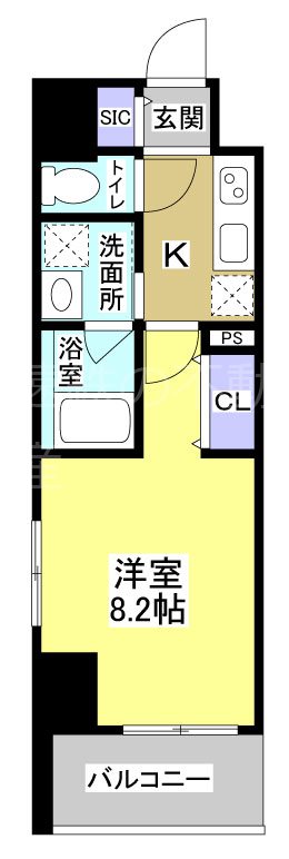 Central　S　砂山町 0306号室 間取り