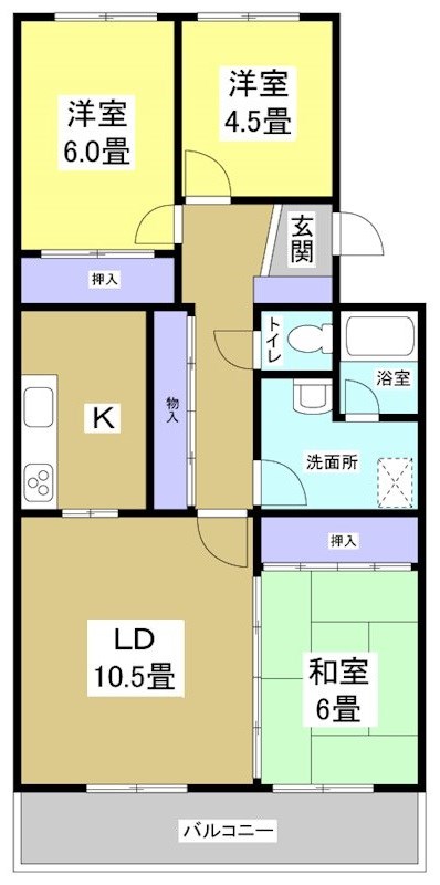 明開ハイツB 302号室 間取り