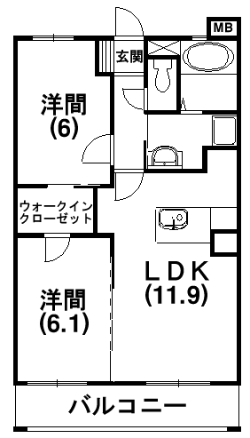 グランドール立野 間取り図