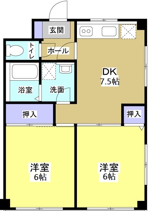 グランドールⅢ 101号室 間取り