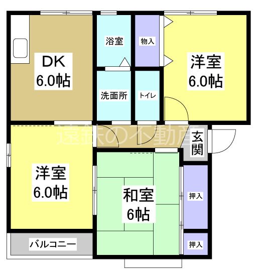 社のテラス B棟 間取り図