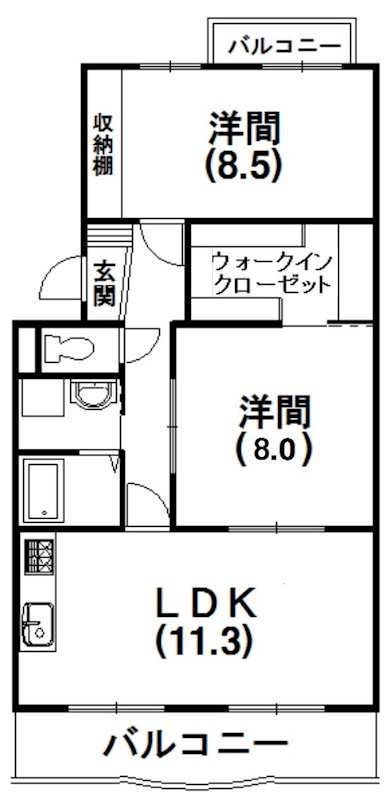 ピアンテ四ツ池 間取り図