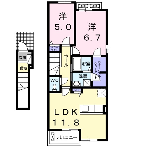 Ｋ&amp;rsquo;ｓ　ＨａｒｍｏｎｙⅡ 間取り図