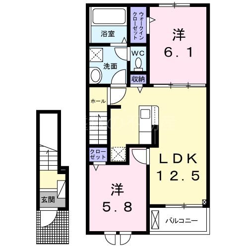 パルクソレイユ萩丘 203号室 間取り