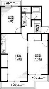マンションブルースカイ 106号室 間取り