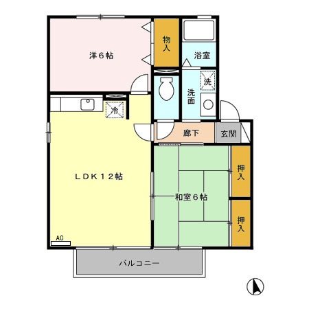 コーポベルーガ B 105号室 間取り