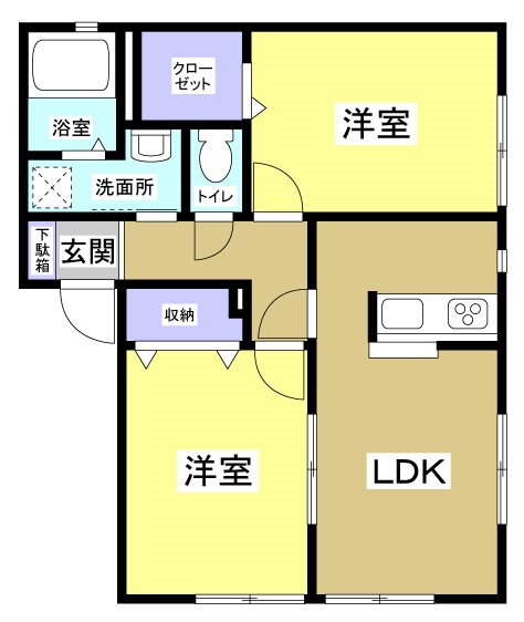 エクセラン 202号室 間取り