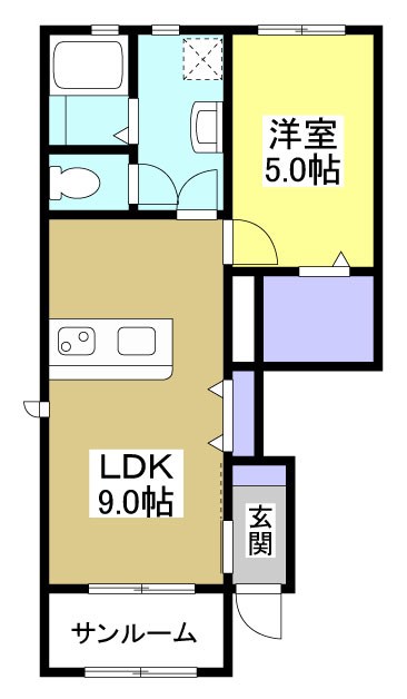 LOTUS篠原 101号室 間取り